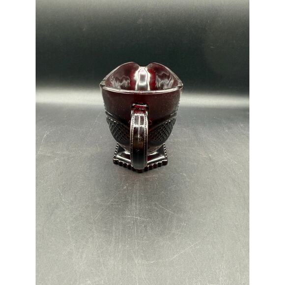 Vintage Avon 1876 Cape Cod Red Glass Footed Gravy Boat w/ Handle - Picture 4 of 8